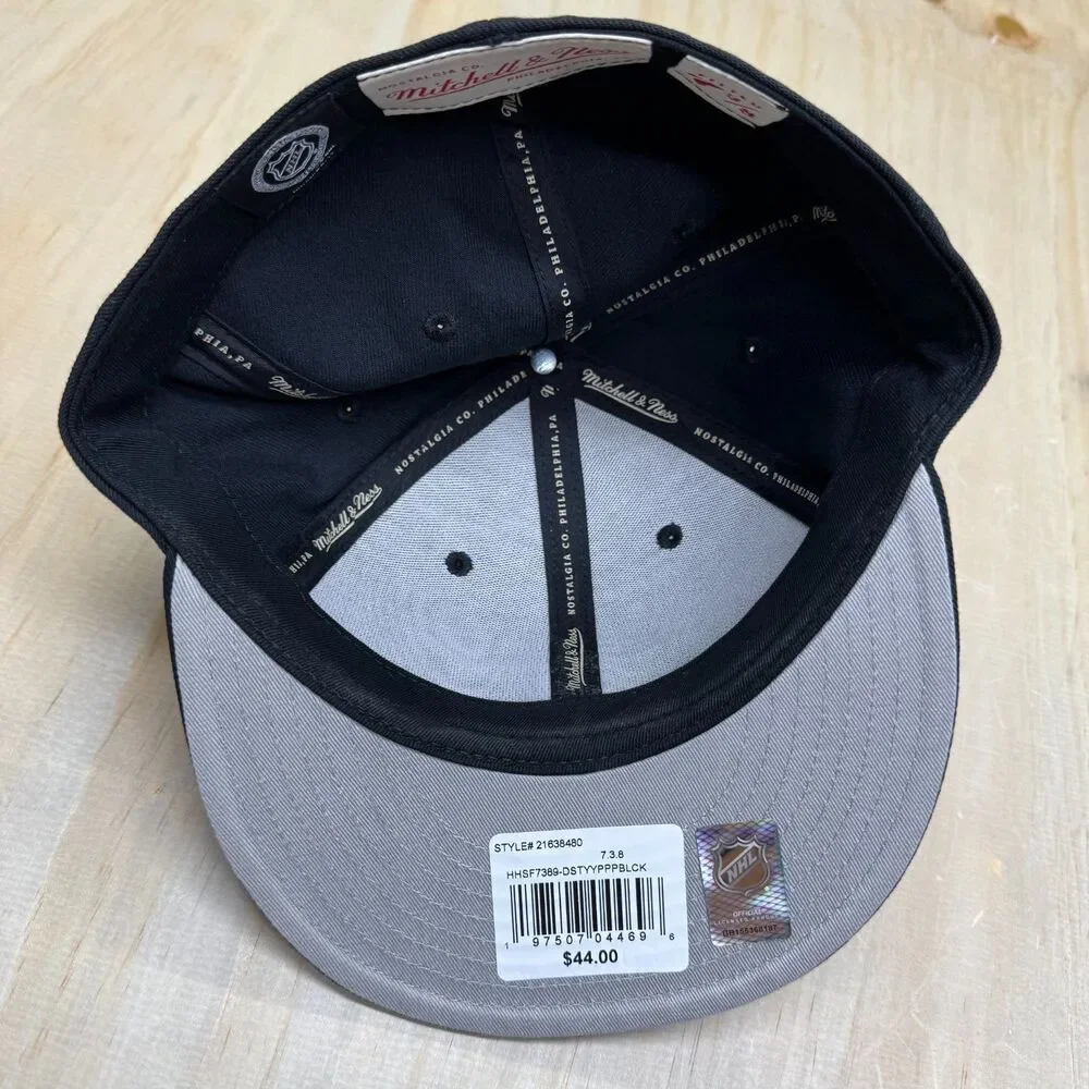 NEW Dallas Stars Mitchell Ness Liberty Fitted Cap Hat Black Sz 7 3/8